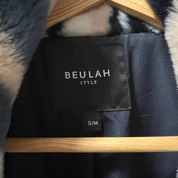Blue toned faux fur jacket || BEULAH STYLE || size S - Picture 5 of 5